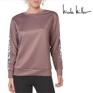 NICOLE Miller Sport Sweatshirt Fitness Top Athletic Wear Pullover Crew Neck